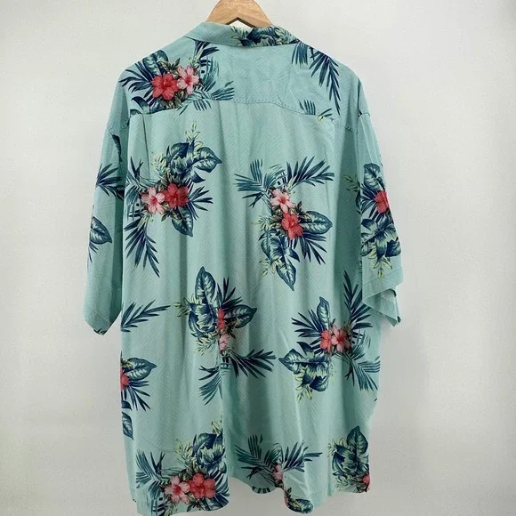 Tommy Bahama Mens 2XLB Silk Camp Shirt Tropical Floral Blue TB93 Big & Tall - Picture 3 of 13
